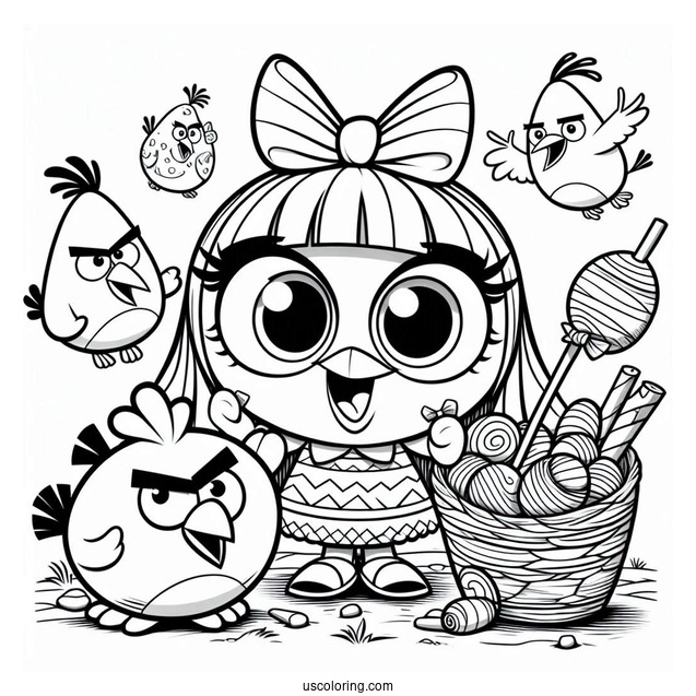 Detailed Matilda Angry Birds Coloring In