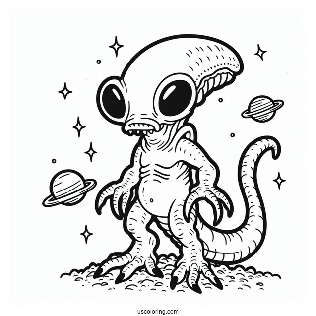 Kodos Alien From The Simpsons Coloring Sheet