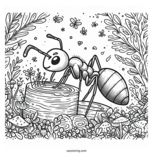 Ant Coloring Page Working Inside A Colony