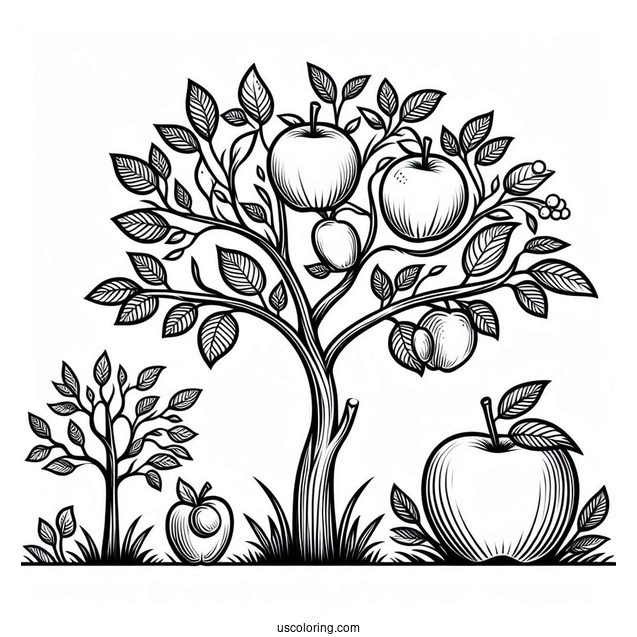Outline Of Apple Trees For Kids