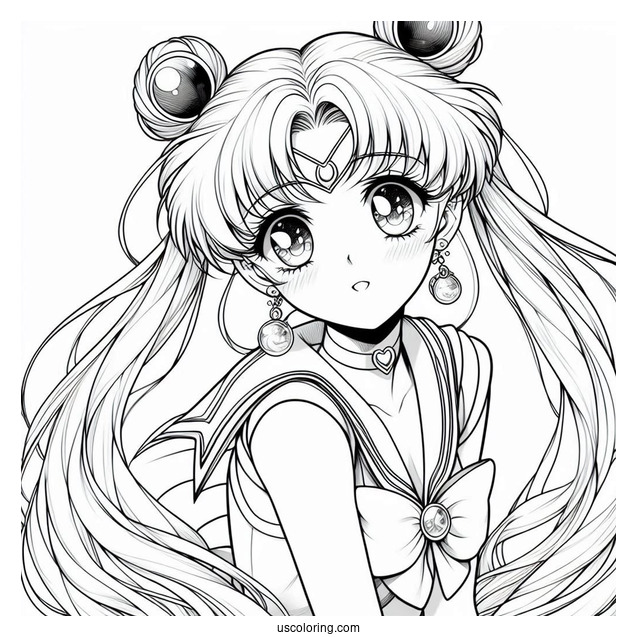 Realistic Sailor Moon Usagi Coloring Sheet