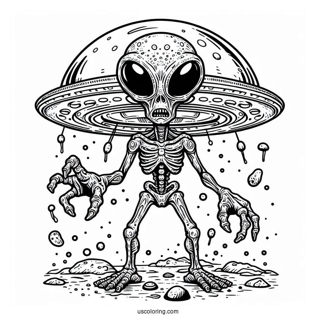 Mars Attacks Alien Coloring Sheet