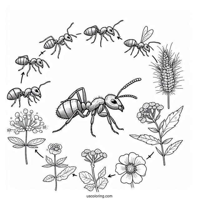 Ant Coloring Page Life Cycle