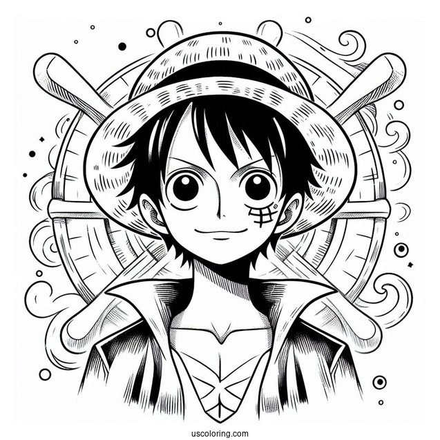 Luffy From One Piece Anime Coloring In
