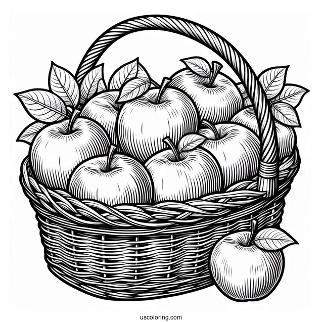 Basket Of Gala Apples To Color