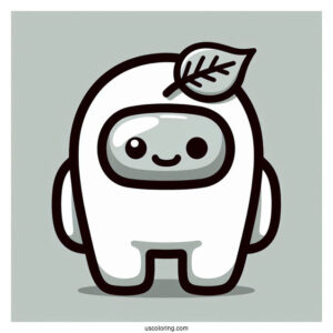 Cute Among Us Crewmate with Leaf Hat