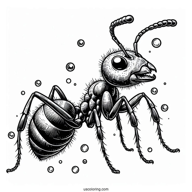 Realistic Fire Ant Coloring Page