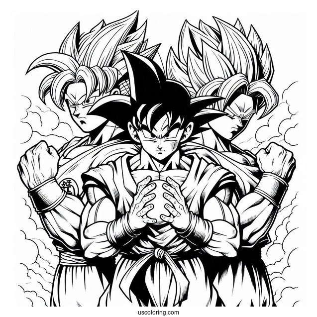 Full Page Dragon Ball Z Poster Coloring Sheet