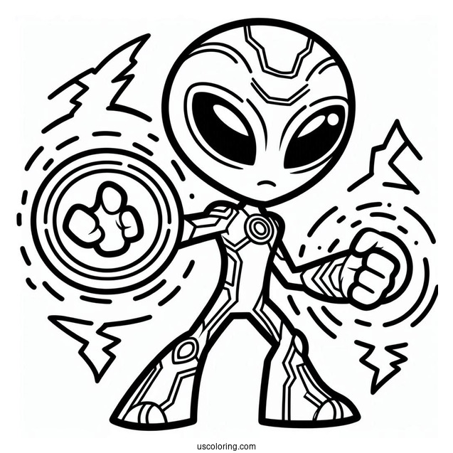 Upgrade The Alien From Ben 10 Coloring Sheet
