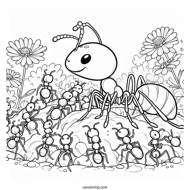Ant Coloring Page Working Inside A Colony