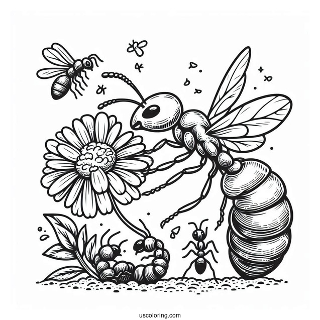 Ant Coloring Page Life Cycle