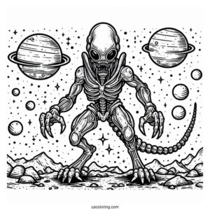 Mars Attacks Alien Coloring Sheet