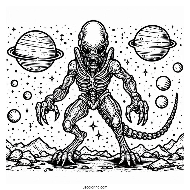 Mars Attacks Alien Coloring Sheet