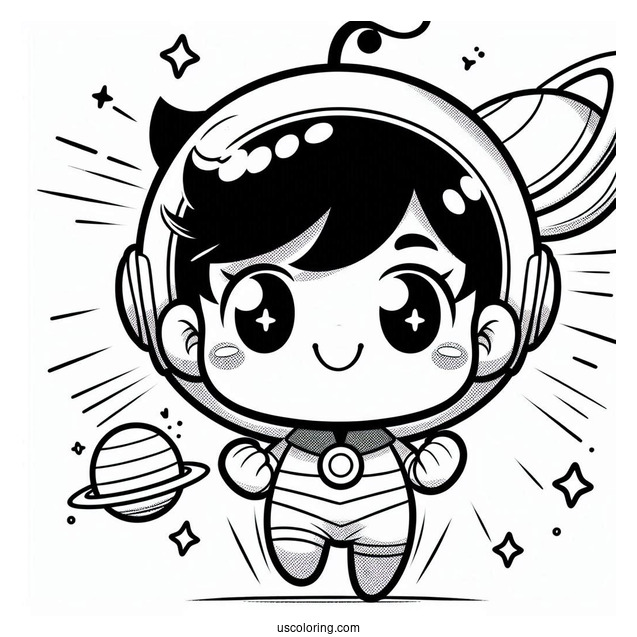 Kawaii Astro Boy Coloring Sheet For Preschoolers