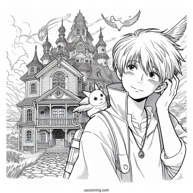 Howl_s Moving Castle Coloring Page