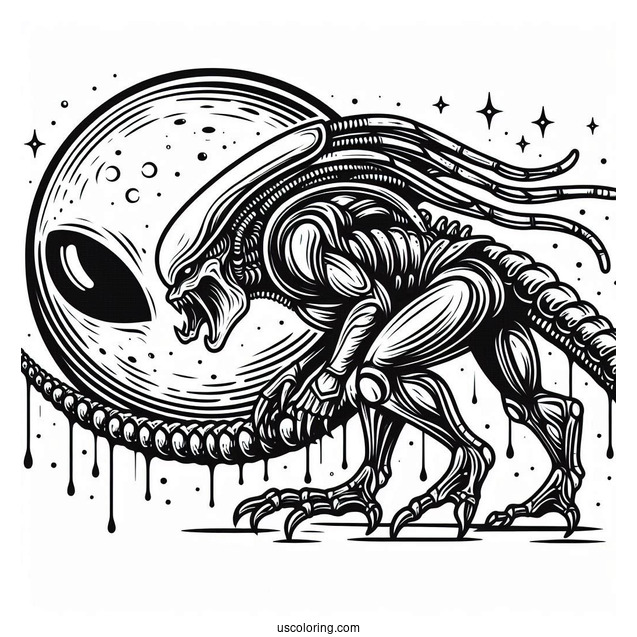 Predator Alien Coloring Page For Adults