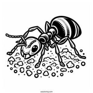 Ant Coloring Page Crawling On The Ground