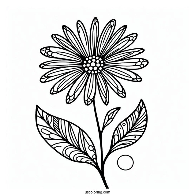 Beautiful Daisy Abstract Coloring Page