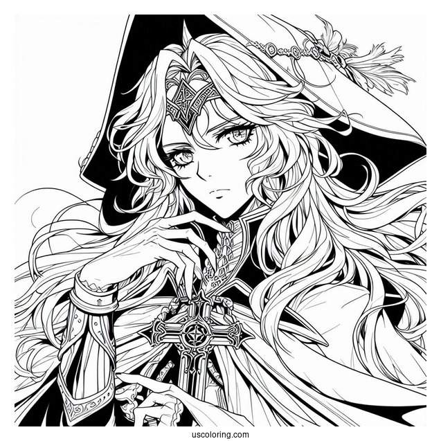 Coloring Sheet Of Castlevania Anime