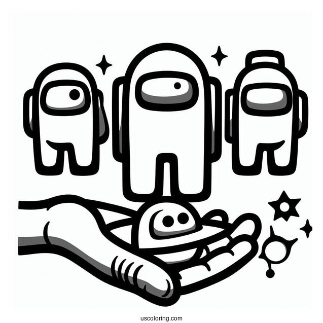 Easy Flash Among Us to Color for Kids