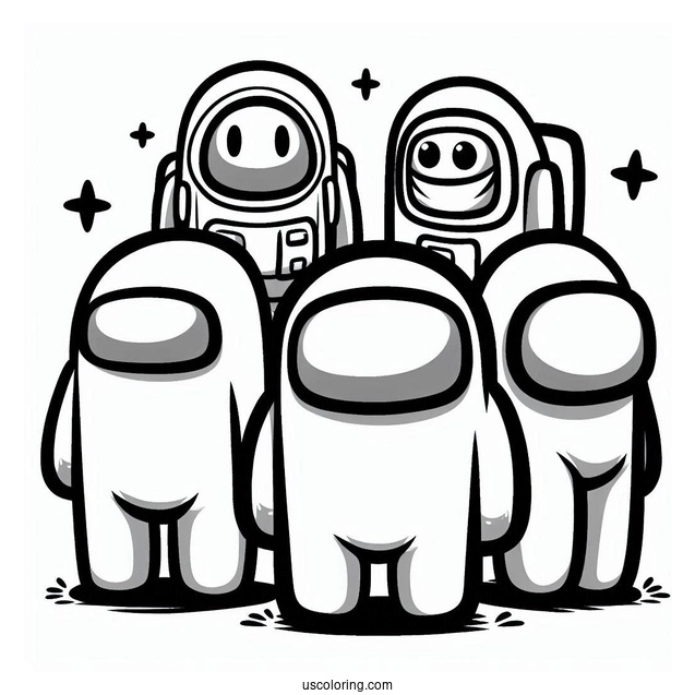 Easy Flash Among Us to Color for Kids