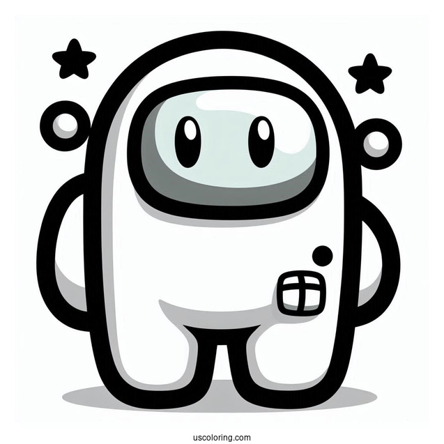 Super Mario Skin Among Us Coloring In