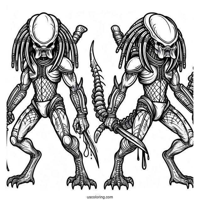 Predator Alien Coloring Page For Adults