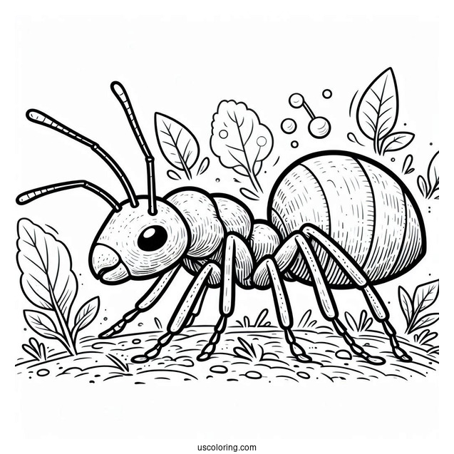 Ant Coloring Page Crawling On The Ground