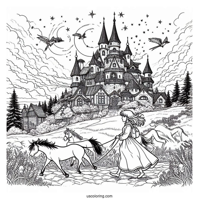 Howl_s Moving Castle Coloring Page