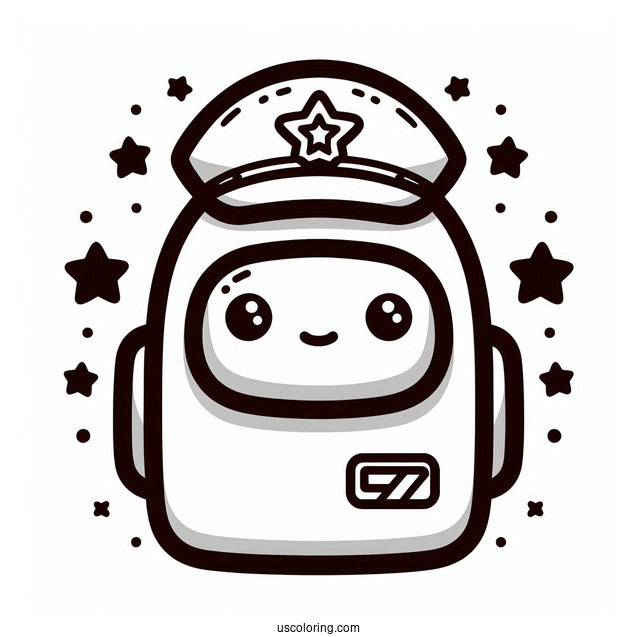 Among Us Captain Skin Coloring Page