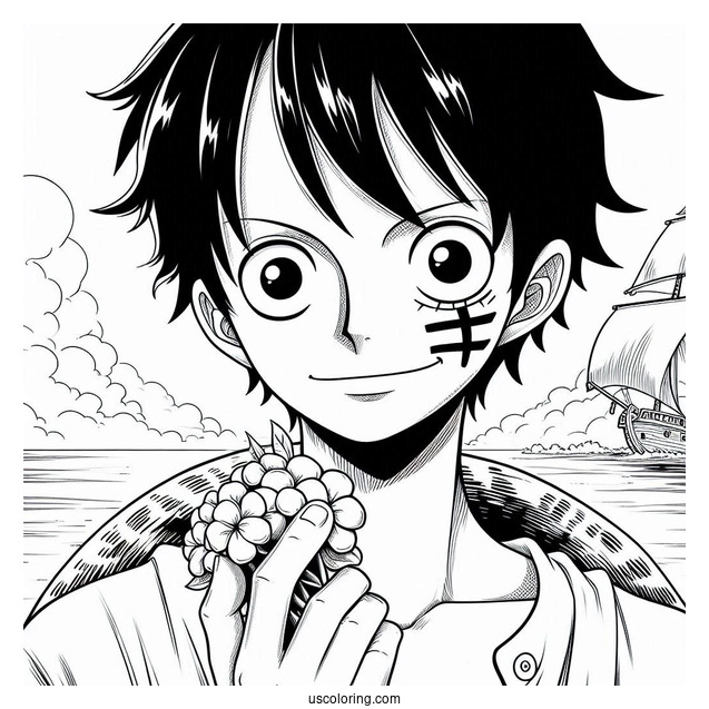 Luffy From One Piece Anime Coloring In
