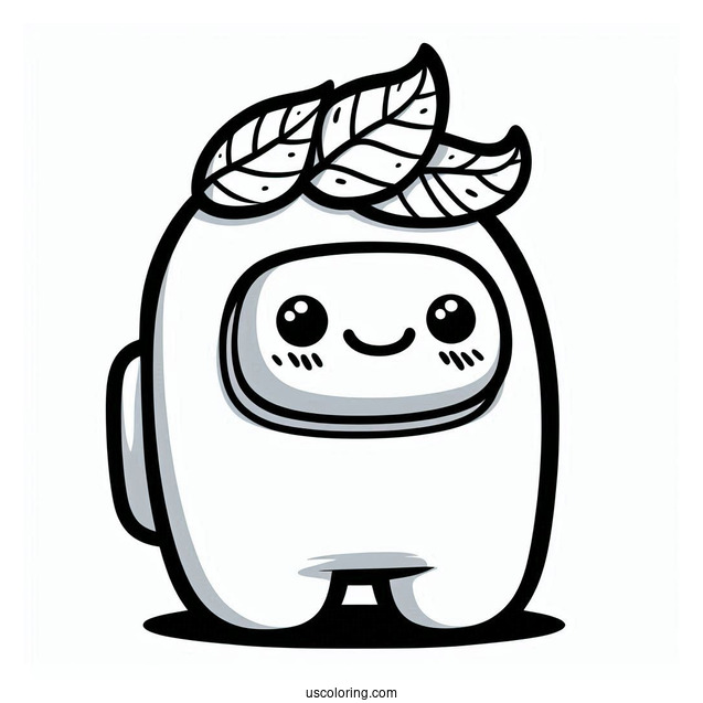 Cute Among Us Crewmate with Leaf Hat
