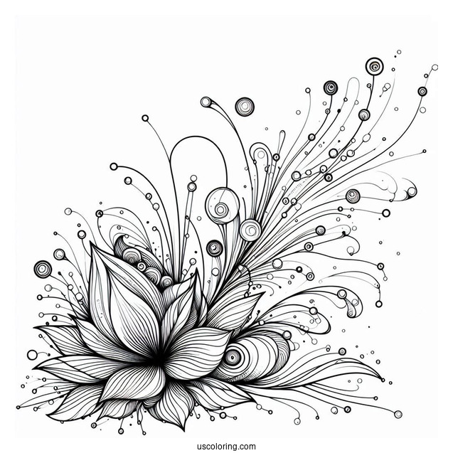 Bursts Of Water Abstract Coloring Page