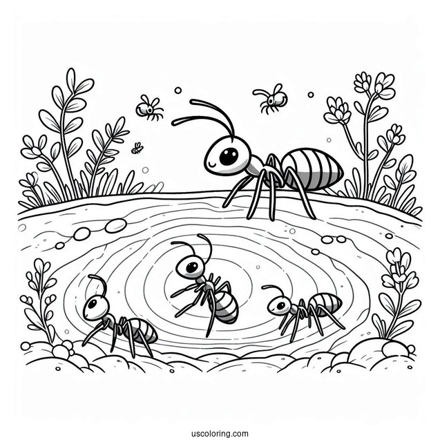 Underground Ant Coloring Page Of Colony