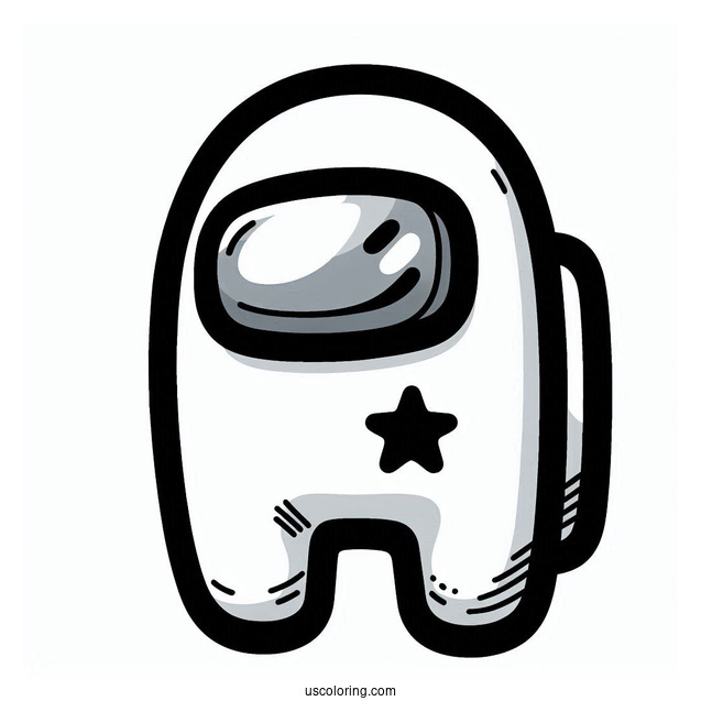 Among Us Captain Skin Coloring Page