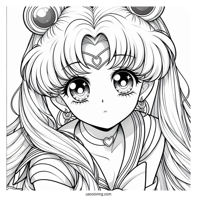 Realistic Sailor Moon Usagi Coloring Sheet