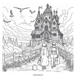 Howl_s Moving Castle Coloring Page