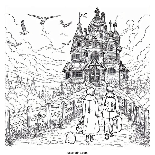 Howl_s Moving Castle Coloring Page