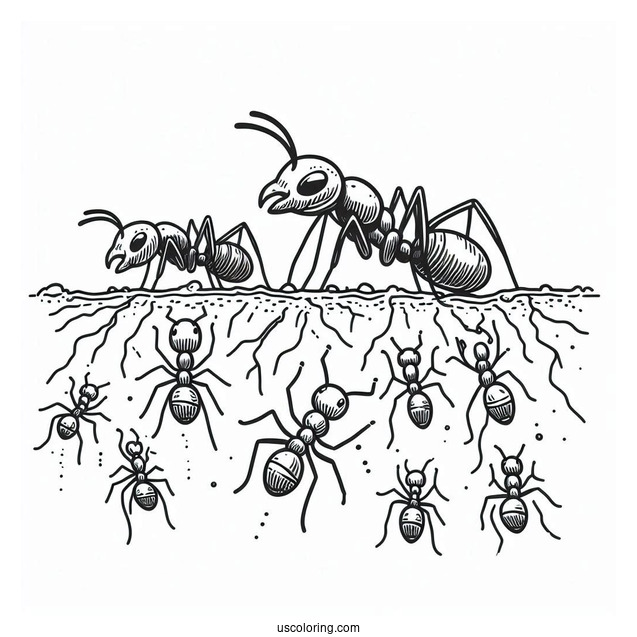 Underground Ant Coloring Page Of Colony