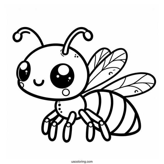 Kawaii Dot Ant Coloring Page From A Bug's Life For Kids