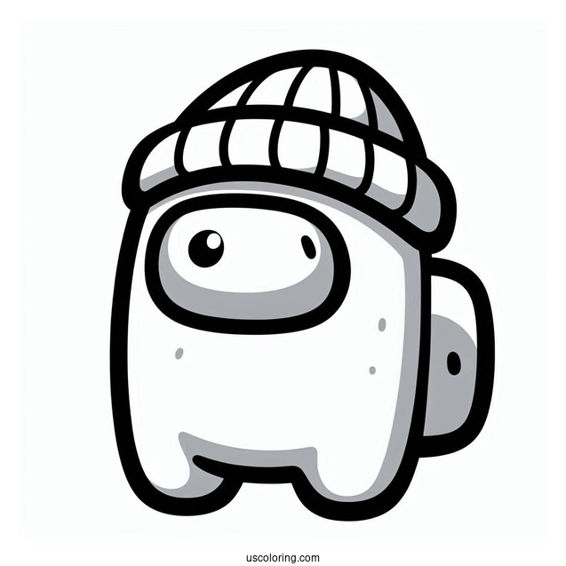 Among Us Crewmate With Beanie Coloring Sheet