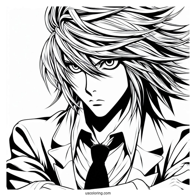 Coloring Page Of Death Note Anime