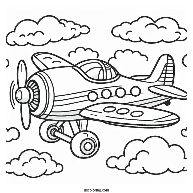 Easy Coloring Page Of A Plane