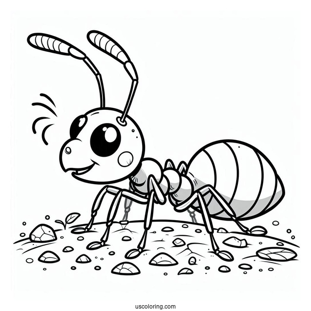 Ant Coloring Page Crawling On The Ground