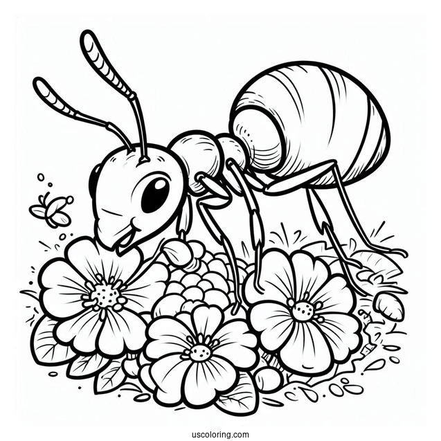 Ant Coloring Page Working Inside A Colony