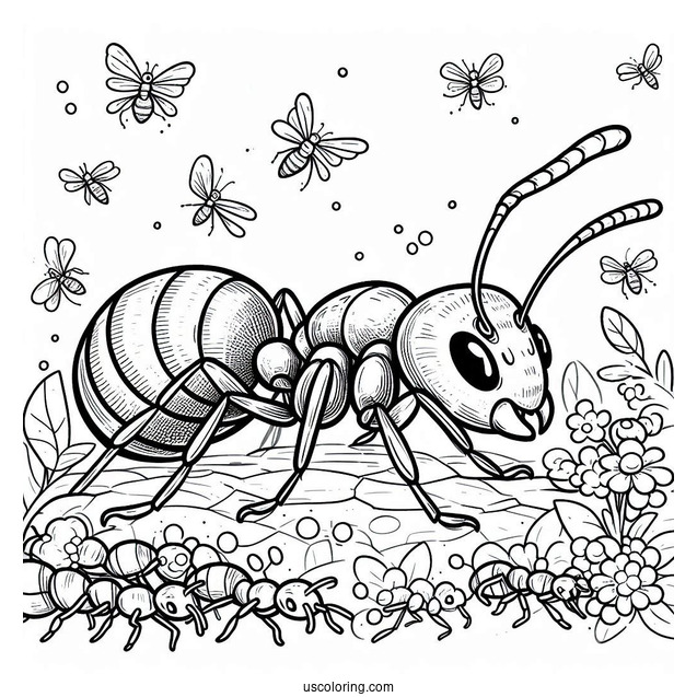 Ant Coloring Page Working Inside A Colony