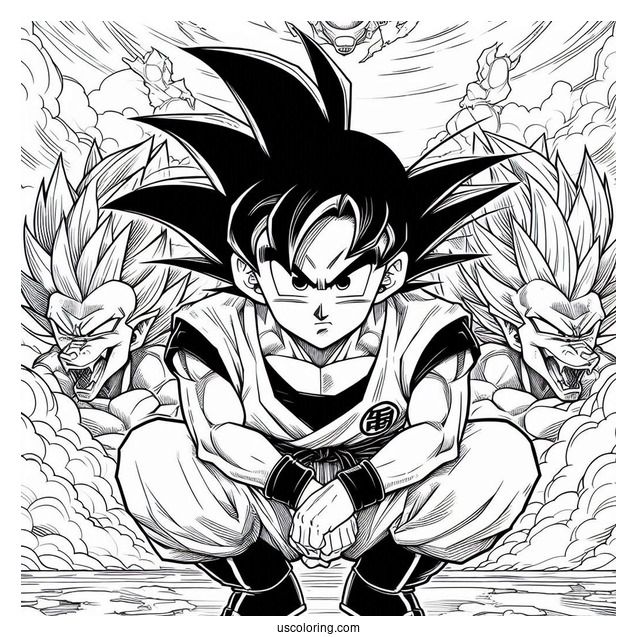Full Page Dragon Ball Z Poster Coloring Sheet