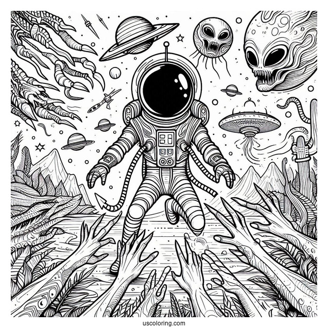 Mars Attacks Alien Coloring Sheet
