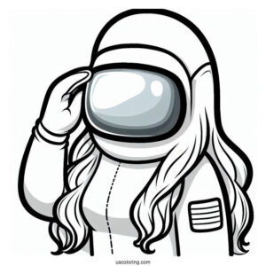 Among Us Captain Skin Coloring Page