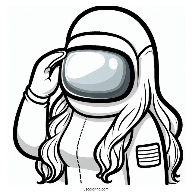 Among Us Captain Skin Coloring Page